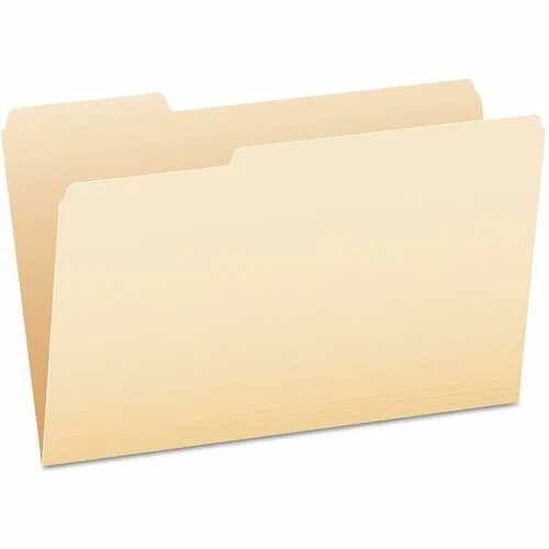 Pendaflex Essentials Top-Tab File Folders, Legal 8.5" x 14", 1/3-Cut Tabs (Assorted), 3/4" Expansion, 11 pt Manila, 100/Box