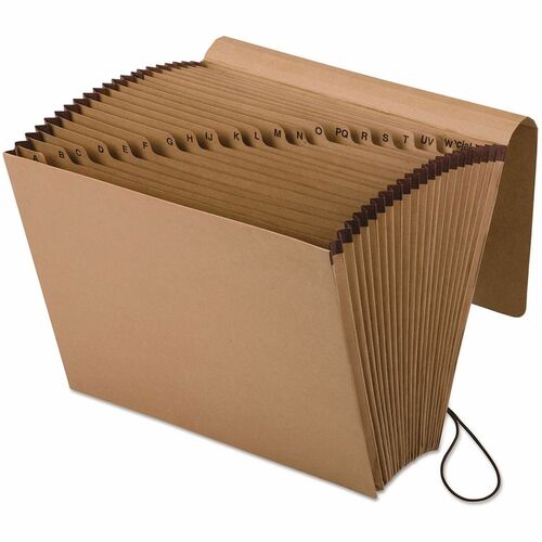 Pendaflex Expanding File, Top-Load, Essentials, Letter 8.5 in x 11 in, 7/8 in Expansion, 21 Pockets, Brown, Reinforced Gusset, Elastic Closure