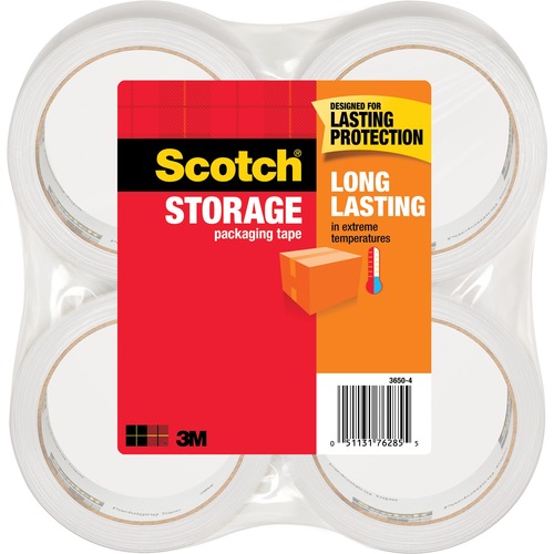 Scotch Long-Lasting Storage/Packaging Tap - 54.60 yd Length x 1.88" Width x 2.4 mil Thickness - 3" Core - Clear - Acrylic - 2.80 mil - Polypropylene Backing - UV Resistant, Temperature Resistant, Long Lasting - For Shipping, Packing, Label Protection, Mai