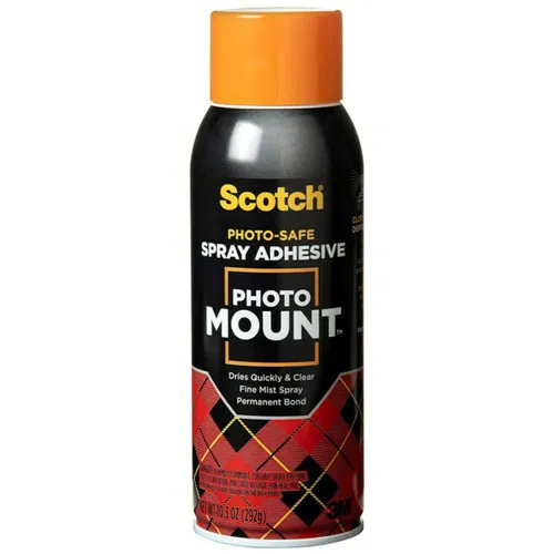 Scotch Photo Mount Spray Adhesive, 10.3 oz Clear, pH Neutral, Nonyellowing, Heat and Moisture Resistant