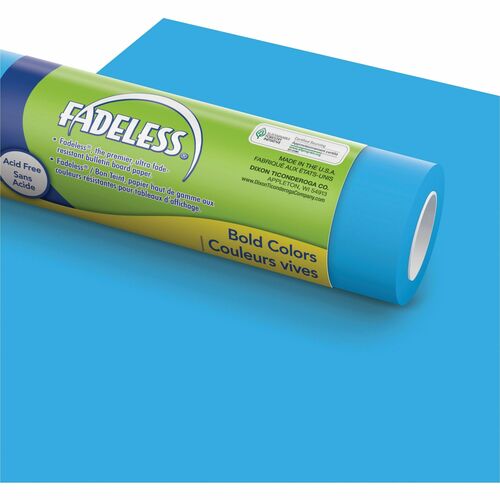 Fadeless Art Paper Roll, 48" x 50 ft, Brite Blue, Heavyweight Acid-Free, 10% Recycled