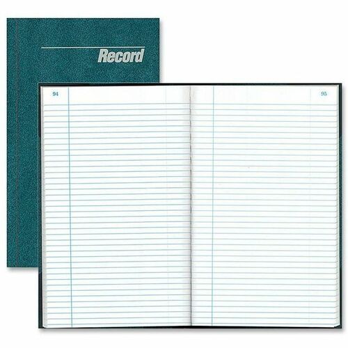 Rediform Accounting Book, Granite Series, 150 Sheets, 7.25" x 12.25", Gummed Binding, Numbered Acid-Free Ledger-Grade White Paper, Blue Cover