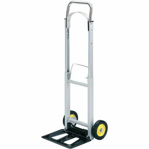 Safco HideAway Hand Truck, 250 lb Capacity, Collapsible Handle, Fold-Up 9 in x 14 in Toe Plate, 6 in Rubber Wheels, 15.5 in x 16.5 in x 43.5 in