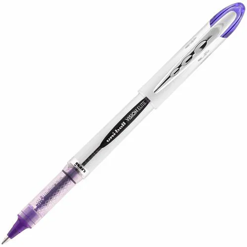 Uni-Ball Vision Elite Rollerball Pen, 0.8 mm Bold Tip, Violet Gel Ink, Refillable, Fraud-Resistant
