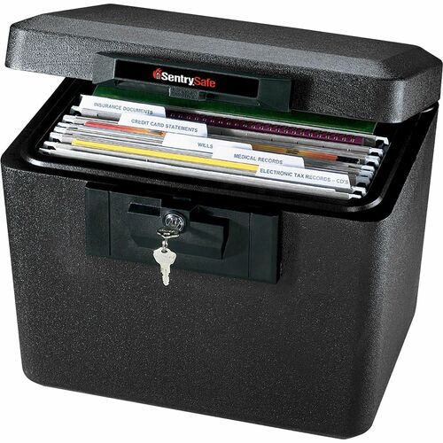 Sentry Safe Fire-Safe Advanced Security File - 0.61 ft³ - Flat Key Lock - Fire Resistant - Internal Size 10.38" Height x 12" Width x 8.50" Depth - Overall Size 13.6" Height x 15.3" Width x 12.1" Depth - Light Gray