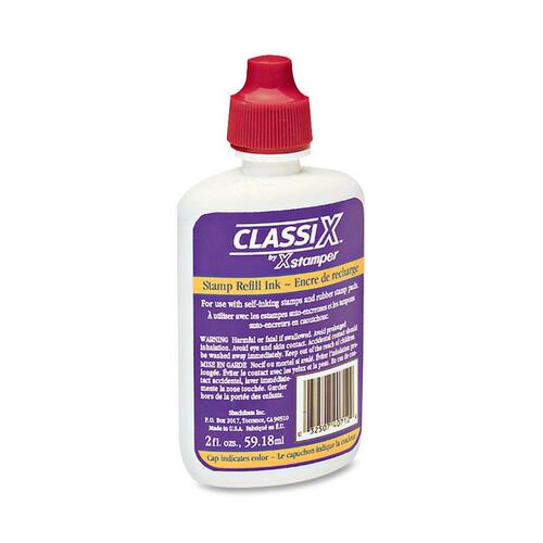 Xstamper (40711) Stamp Ink Refill, Red, 2 fl oz, for ClassiX Self-Inking Stamps
