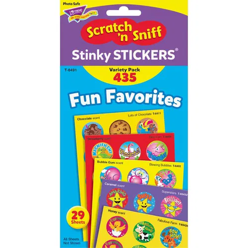 Trend Stinky Stickers, Scented, Round, Assorted, 435/PK