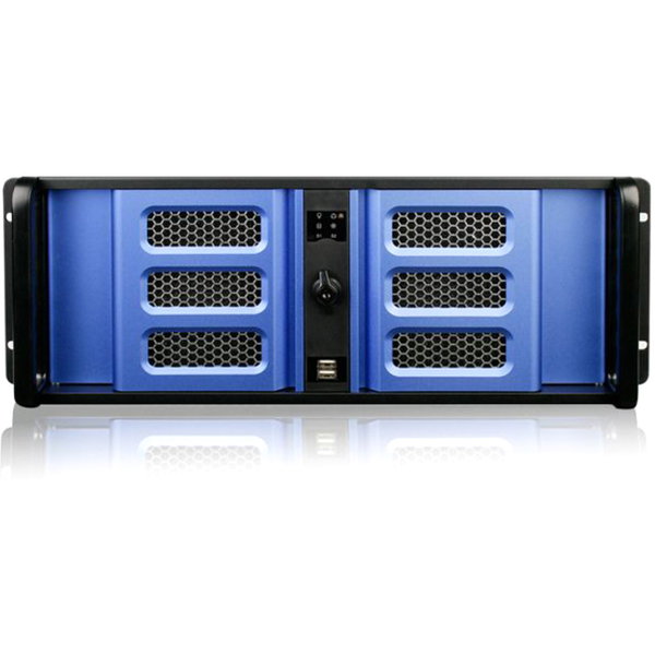 iStarUSA D Storm D-400-6SE System Cabinet - Rack-mountable - Blue, Black - Zinc-coated Steel, Aluminum - 4U - 10 x Bay - ATX, Micro ATX Motherboard Supported - 2 x Fan(s) Supported - 6 x External 5.25" Bay - 2 x External 3.5" Bay - 2 x Internal 3.5" Bay -