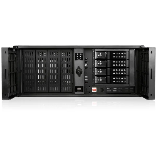 iStarUSA 4U Compact Stylish 4x3.5" Trayless Hotswap Rackmount Chassis - Rack-mountable - Black, Black, Black - Plastic, Zinc-coated Steel - 4U - 10 x Bay - ATX, Micro ATX Motherboard Supported - 2 x Fan(s) Supported - 4 x External 5.25" Bay - 5 x External