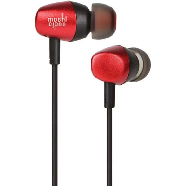 Moshi Mythro Earset - Stereo - Mini-phone (3.5mm) - Wired - 18 Ohm - 15 Hz to 20 kHz - Earbud - Binaural - In-ear - 3.94 ft Cable - Burgundy Red
