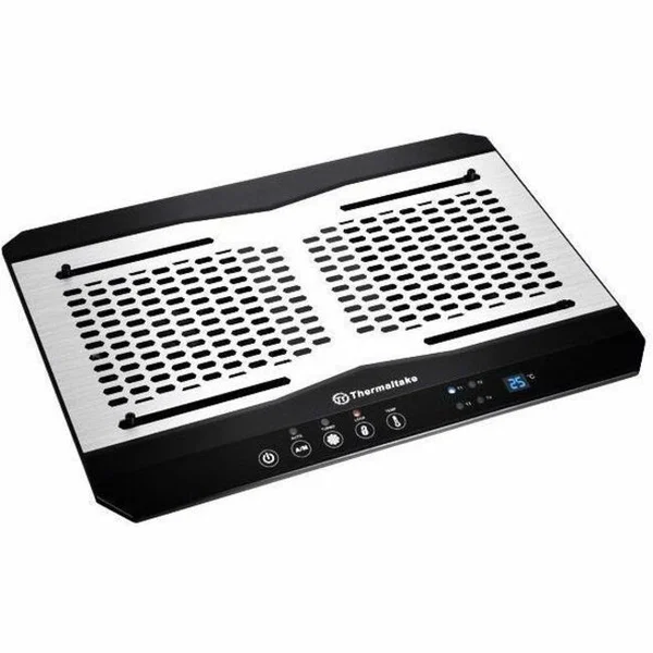 Thermaltake Massive TM Notebook Cooler - Upto 17" Screen Size Notebook Support - 2 Fan(s) - 1000 rpm - 458.3 gal/min - Aluminum, Plastic - Black