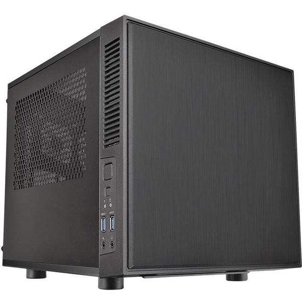 Thermaltake Suppressor F1 Mini ITX Chassis - Black - SPCC, Plastic - 4 x Bay - 0 - Mini ITX Motherboard Supported - 5 x Fan(s) Supported - 0 x External 5.25" Bay - 0 x External 3.5" Bay - 2 x Internal 3.5" Bay - 2 x Internal 2.5" Bay - 2x Slot(s) - 2 x US