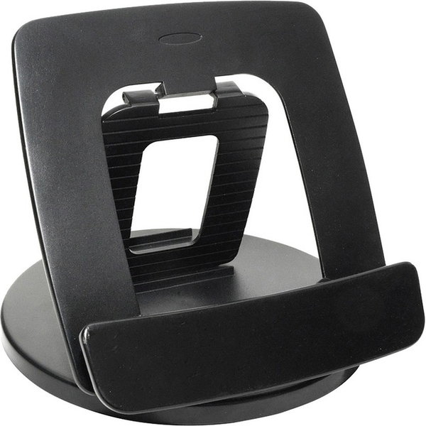 Kantek Rotating Foldable Desk Top Tablet Stand, Black - 10" Height x 11" Width x 2" Depth - Black - 1