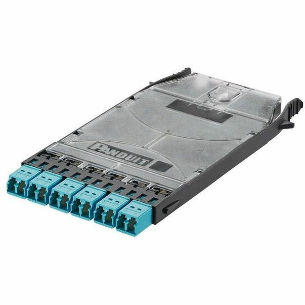 Panduit HD Flex LC Splice Cassette, 6-port - 6 Port(s) - 6 x Duplex - Optical Fiber - Aqua
