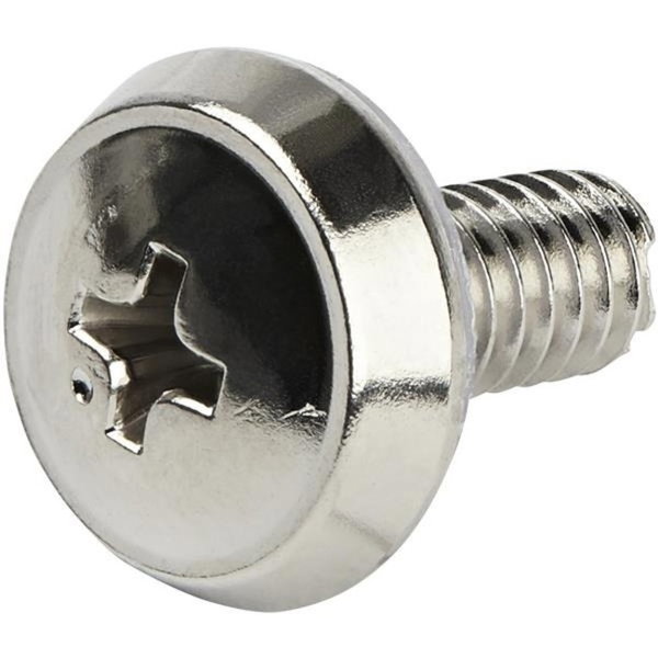 StarTech 12-24 Server Rack Screws, 50 pack, Nickel-plated (CABSCRWS1224), TAA - This 50 Pack of 12-24 Server Rack Screws are convenient for installing server network AV and other equipment securely into your server cabinet or network rack - Solid steel co