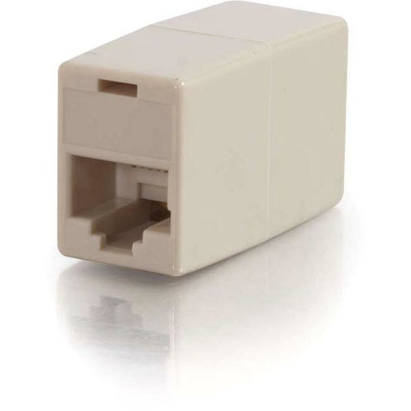 C2G RJ45 8-pin Modular Straight-Through Inline Coupler - 1 x RJ-45 Female - 1 x RJ-45 Female - Ivory