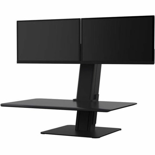 Humanscale QuickStand Eco, Dual Monitor, Black - 35 lb Capacity - Height Adjustable - 30" Table Top Width x 19.02" Table Top Depth - 28.11" Height x 27.99" Width x 29.21" Depth - Monitor, Keyboard, Mouse, LCD - Black