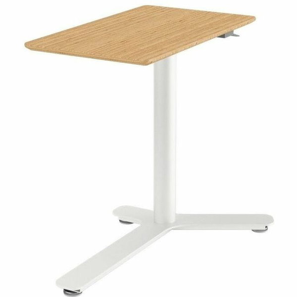 Humanscale Float Mini - Bamboo Top - Cloud White Base - Height Adjustable - 15.98" Table Top Length x 27.01" Table Top Width - 41.46" Height - Home, Workstation