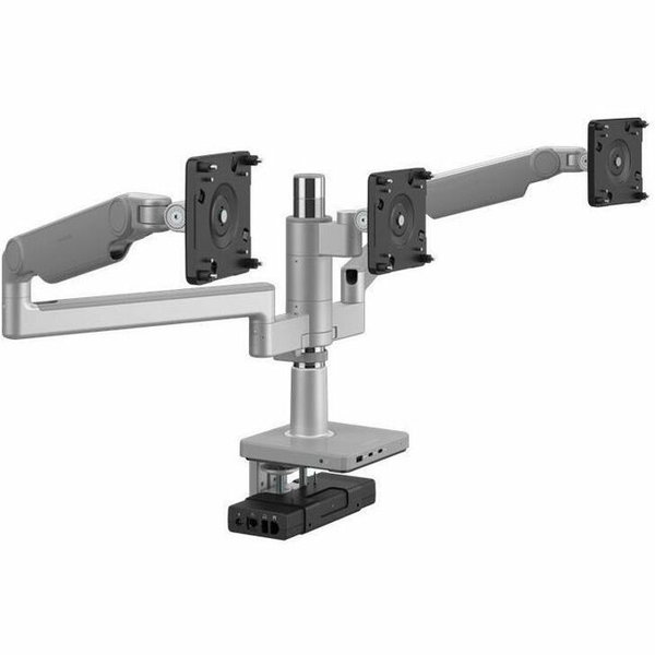 Humanscale M/Flex M2.1 Mounting Arm for Monitor - Gray, Silver - 3 Display(s) Supported - 60 lb Load Capacity - Recycled Aluminum
