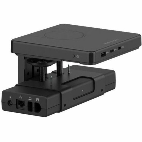 Humanscale M/Connect 3, Pro Dock, Clamp Mount, Black - for Notebook, Monitor - Charging Capability - USB Type C - 2 Displays Supported - 4K, 5K - 3840 x 2160, 5120 x 2880 - 4 x USB Ports - 2 x USB Type-A Ports - USB Type-A - 2 x USB Type-C Ports - USB Typ