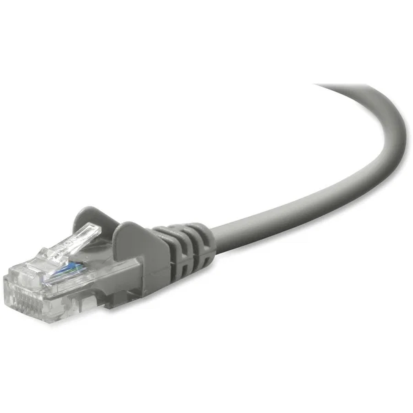 Belkin RJ45 CAT-5e Patch Cable, Snagless Molded Grey 03 - 3 ft Category 5e Network Cable for MacBook Air, MacBook Pro, Network Device - First End: 1 x RJ-45 Network - Male - Second End: 1 x RJ-45 Network - Male - 100 Mbit/s - Patch Cable - Gold Plated Con