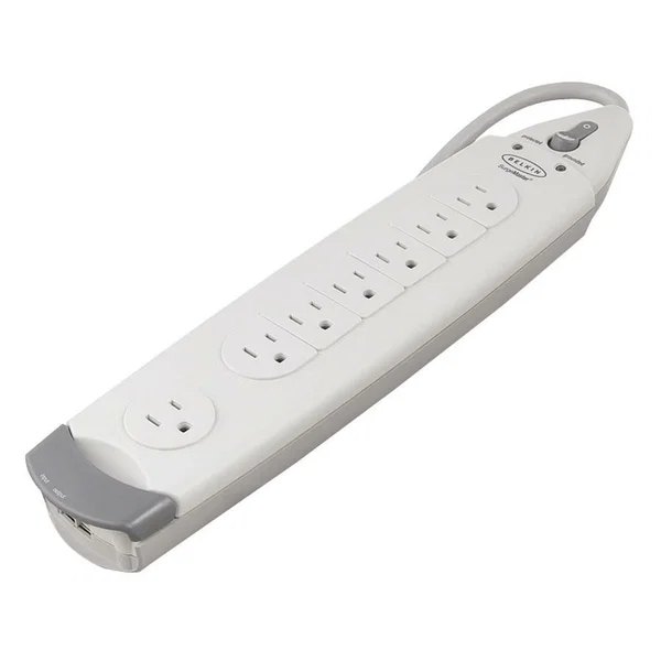 Belkin 7-Outlet SurgeMaster® Home Series - 6ft input cord - 1045 J - 7 x NEMA 5-15R - 1045 J - 120 V AC Input - 120 V AC Output - 45 kA - 6 ft - External