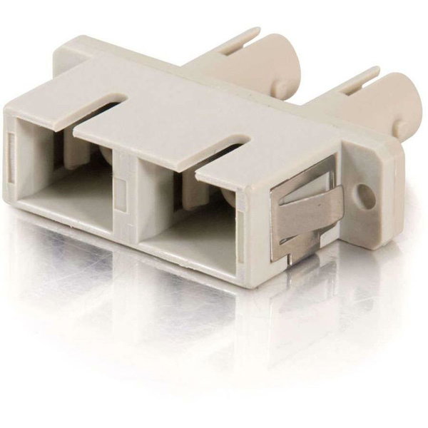 C2G SC Female to ST Female Duplex Fiber Adapter - 2 x SC Network Female - 2 x ST Network Female - Beige