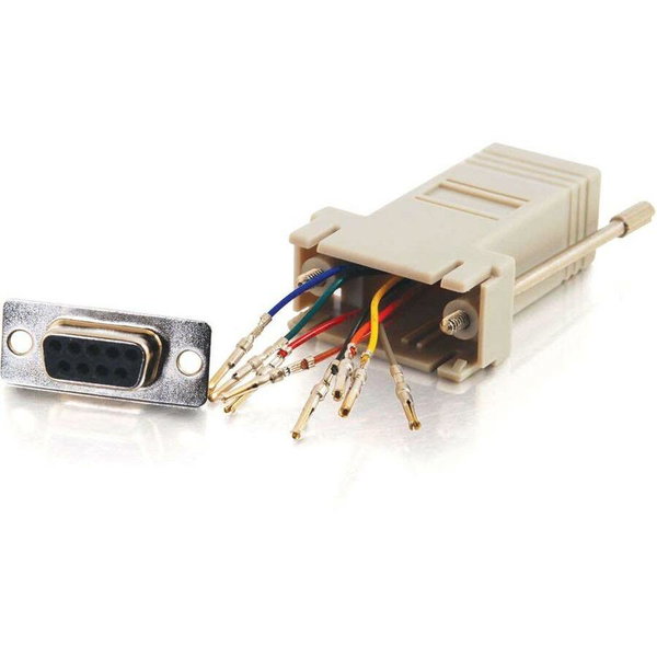 C2G RJ45 to DB9 Female Modular Adapter - Gray - 1 x RJ-45 Female - 1 x 9-pin DB-9 Female - Gray - 1 Each