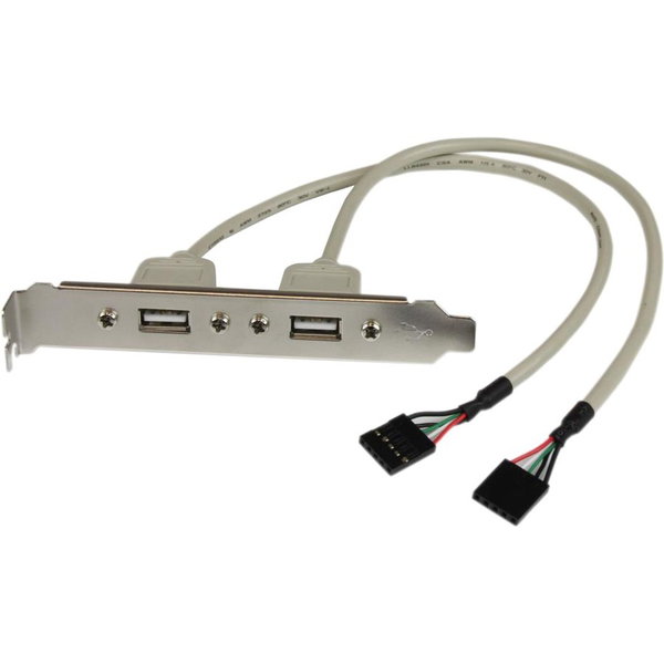 StarTech 2 Port USB A Female Slot Plate Adapter Cable - Provides two USB port connections to a motherboard