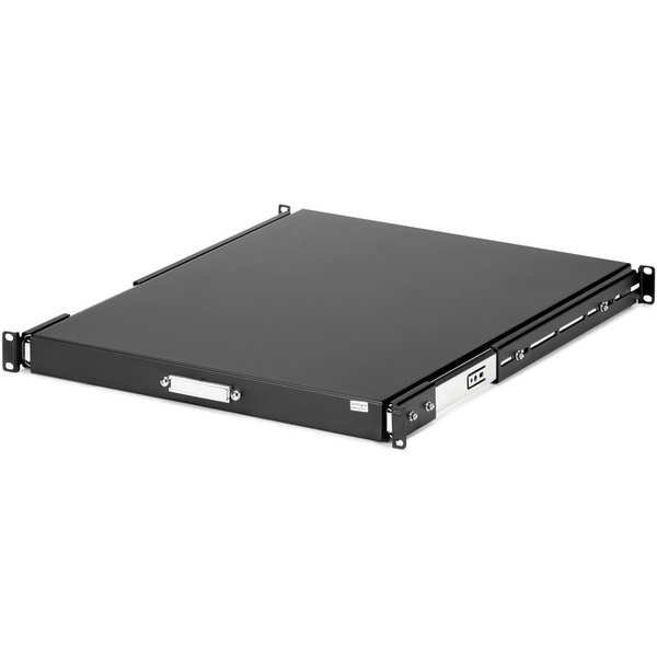 StarTech 1U Sliding Server Rack Mount Keyboard Shelf Tray, 55lbs (25Kg), 22in (55cm) Deep Steel Pull Out Drawer for 19" Equipment Rack - Add a sturdy, sliding shelf for easy peripheral and equipment access in your server rack or cabinet - rack mount shelf