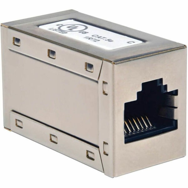 Tripp Lite by Eaton Cat5e Cat5 Straight Through Modular Shielded In-Line Coupler RJ45 F/F - 1 x RJ-45 Network Female - 1 x RJ-45 Network Female - TAA Compliant
