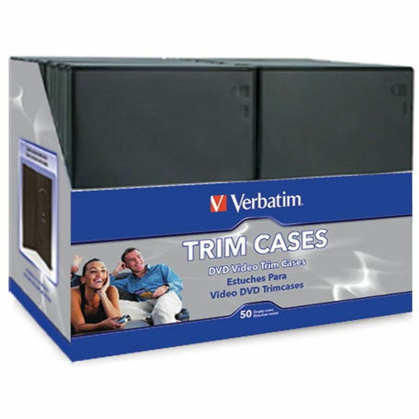Verbatim CD/DVD Black Video Trimcases - 50pk - 7.5" Height x 5.3" Width x 0.3" Depth - Black