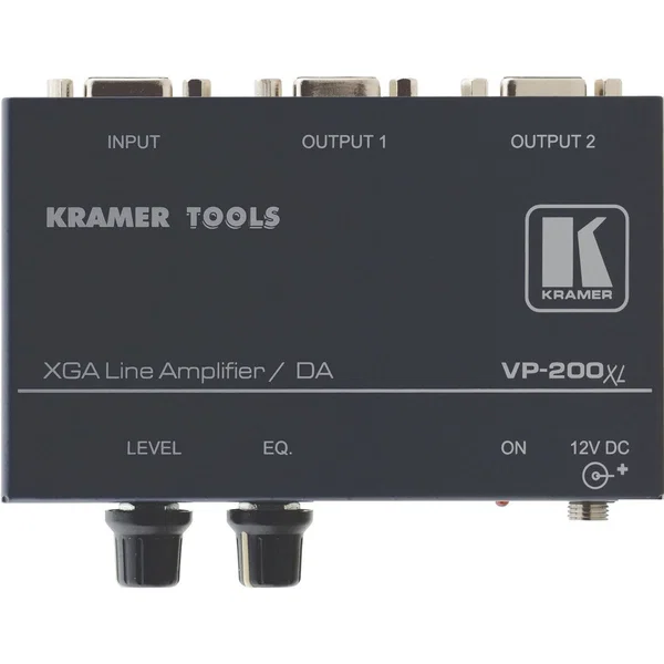 Kramer 1:2 Computer Graphics Video Differential Line Amplifier - 400 MHzMaximum Video Bandwidth - VGA In - VGA Out - Metal