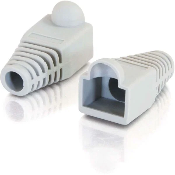 C2G RJ45 Snagless Boot Cover (6.0mm OD) - Gray - 50pk - Cable Boot - Gray - 50 Pack - TAA Compliant