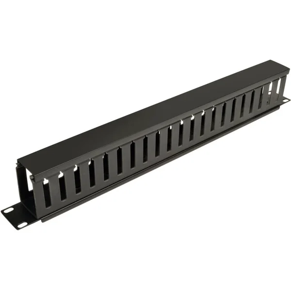 Tripp Lite by Eaton SmartRack 1U Horizontal Cable Manager - Finger duct with cover - Cable Cover - Black - 1U Rack Height - 19" Panel Width