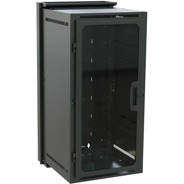Middle Atlantic DWR 24RU Pivoting Wall Mount Rack - Plexi Front Door - 26in Depth Wall Mount Cabinet - TAA Compliant - 24U Rack Height - Wall Mountable - Black - Plexiglas - 300 lb Maximum Weight Capacity
