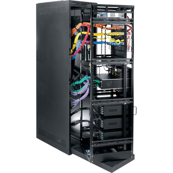Middle Atlantic WR Series 37RU Roll Out Rack in Steel Rack - 32in Depth - For A/V Equipment - 37U Rack Height x 19" Rack Width x 26" Rack Depth - Floor Standing - Black Powder Coat - Steel - 750 lb Maximum Weight Capacity