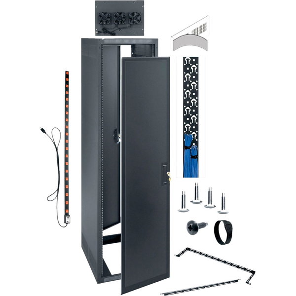 Middle Atlantic ERK 44RU AV Floor Standing Rack - Pre-Configured for Pro AV - 25in Depth Floor Standing Cabinet - 44U Rack Height x 19" Rack Width x 20" Rack Depth - Black - Steel - 2500 lb Maximum Weight Capacity