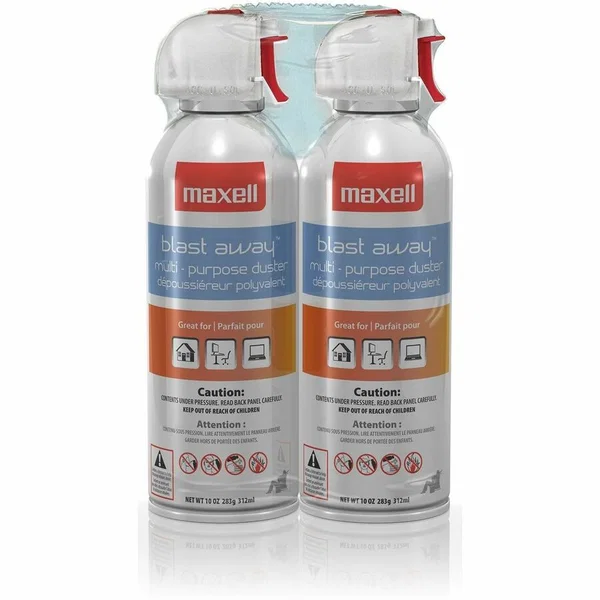 Maxell CA-4 Blast Away Canned Air Duster - For Keyboard, Electronic Equipment - 10 fl oz - 2 Pack