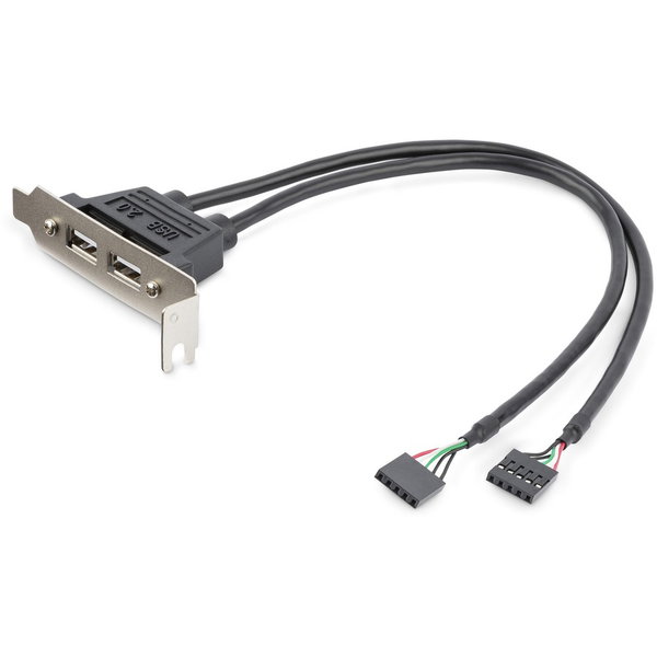 StarTech 2 Port USB A Female Low Profile Slot Plate Adapter - Add two external USB 2.0 ports to your small form factor PC - USB Bracket - 2 Port USB Bracket - Low Profile USB Bracket - USB 2.0 Slot Plate Adapter