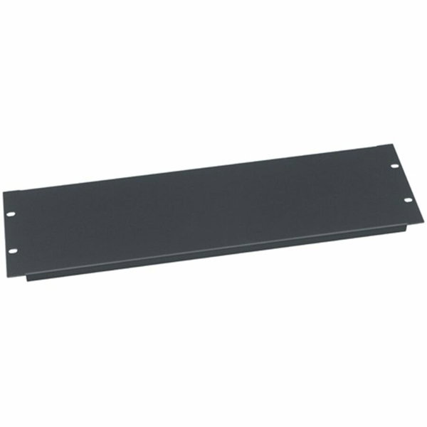 Middle Atlantic 3RU Blank Rack Panel - Steel and Flanged Blanking Panel - Flat Black Powder Coat - Black - 5.3" Height x 19" Width