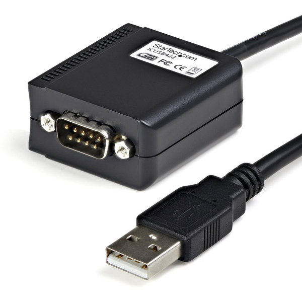 StarTech 6ft (1.8m) 1-Port Professional RS422/485 USB Serial Cable Adapter with COM Retention, USB to RS422 Adapter - TAA - Straight-Through USB to RS422/485 adapter - Small form factor and USB powered - Simple install / operation with COM port retention;