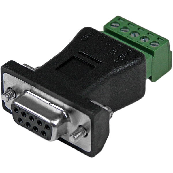 StarTech RS422 RS485 Serial DB9 to Terminal Block Adapter, TAA - Convert an RS-422 or RS-485 DB 9 male serial connector to a terminal block connector