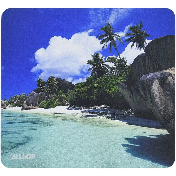 Allsop NatureSmart Image Mousepad - d'Argent Beach - (30181) - d'Argent Beach - 0.10" Height x 8.50" Width - Natural Rubber, Latex - Anti-skid