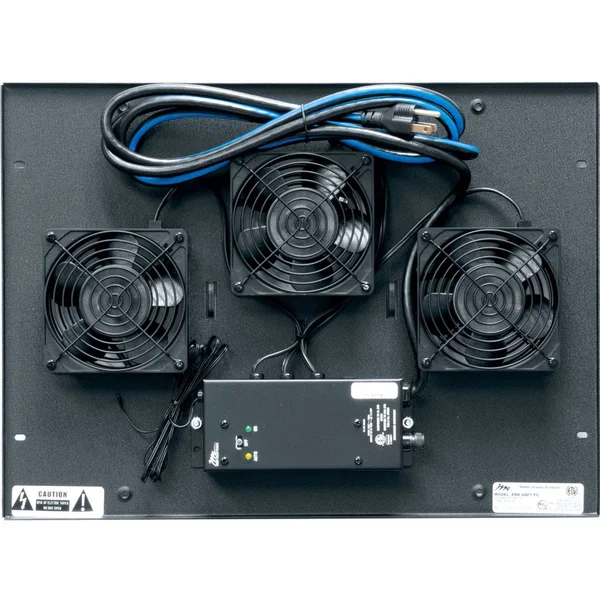 Middle Atlantic ERK Fan Top with Controller - 165 CFM - 3 Fan - 150 CFM - Black