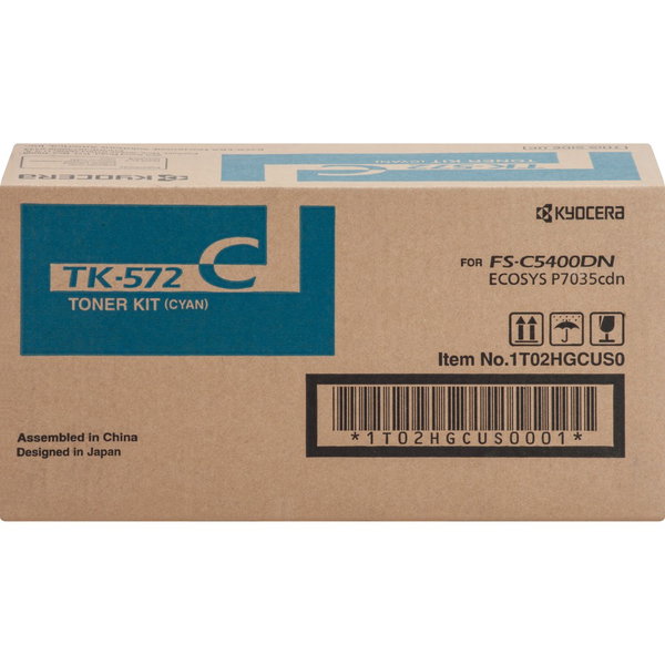 Kyocera TK572C Original Toner Cartridge - Laser - 12000 Pages - Cyan - 1 Each