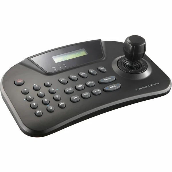 Hanwha Techwin PTZ Control Keyboard - 255 Controllable Cameras - Zoom, Tilt, Pan Control - 3D Joystick - DC Power In LCD Serial Port