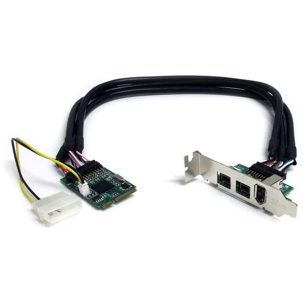 StarTech 3 Port 2b 1a 1394 Mini PCI Express FireWire Card Adapter, TAA - Add 2 FireWire-800 and 1 FireWire-400 port through a Mini PCI Express slot