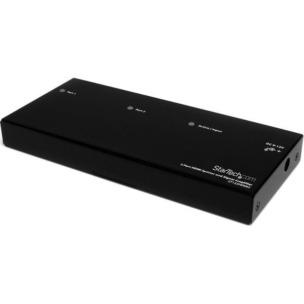 StarTech HDMI Splitter 1 In 2 Out - 1080p - 2 Port - Signal Amplifier - Rugged - HDMI Multi Port - HDMI Audio Splitter, TAA - Displays the same image with sound on 2 screens; Splitter / signal amplifier - EDID between your video source and displays native