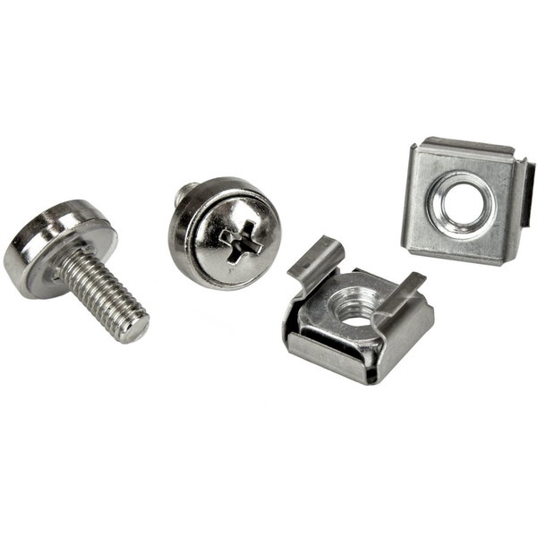 StarTech 100 Pkg M5 Mounting Screws and Cage Nuts for Server Rack Cabinet, TAA - Install your rack-mountable hardware securely with these high quality screws and nuts - m5 screws - rack screws - rack nuts -cage nuts